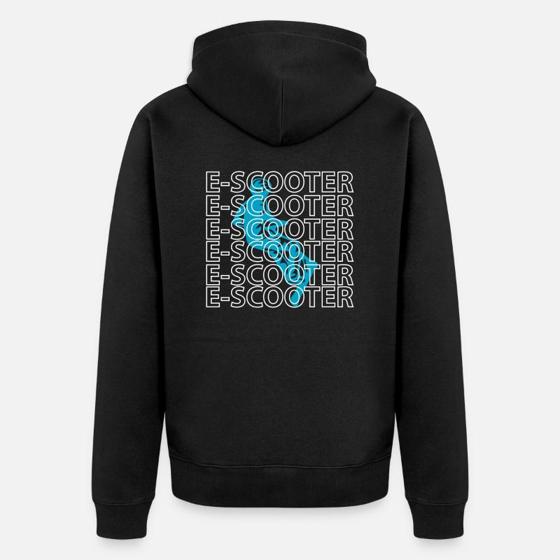 E-Scooter E-Roller Scooter - Unisex Premium Bio Zip Hoodie - Schwarz