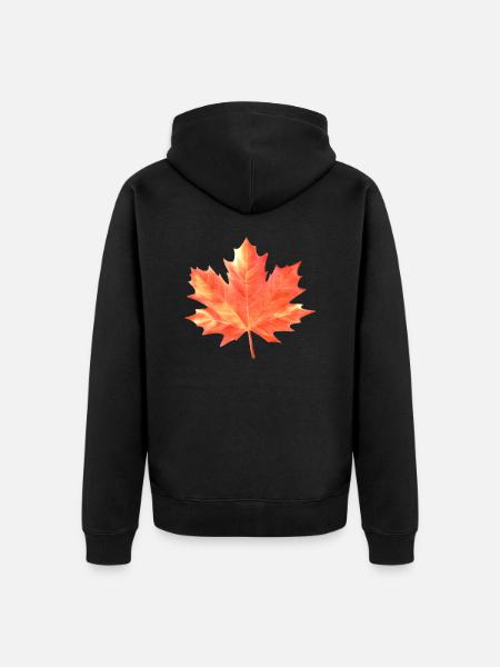 Maple Leaf Colorful Colors Maple Tree Forest Warm - Unisex Premium Organic Zip Hoodie - black