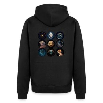 Les signes du zodiaque - Veste à capuche bio Premium Unisexe - noir - Dos - Nico (187cm)