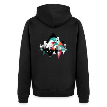 Géométrie urbaine - Veste à capuche bio Premium Unisexe - noir - Dos - Nico (187cm)