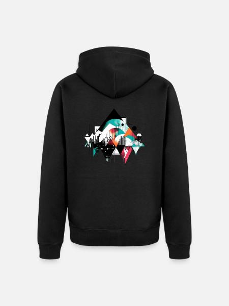 Urban geometry - Unisex Premium Organic Zip Hoodie - black