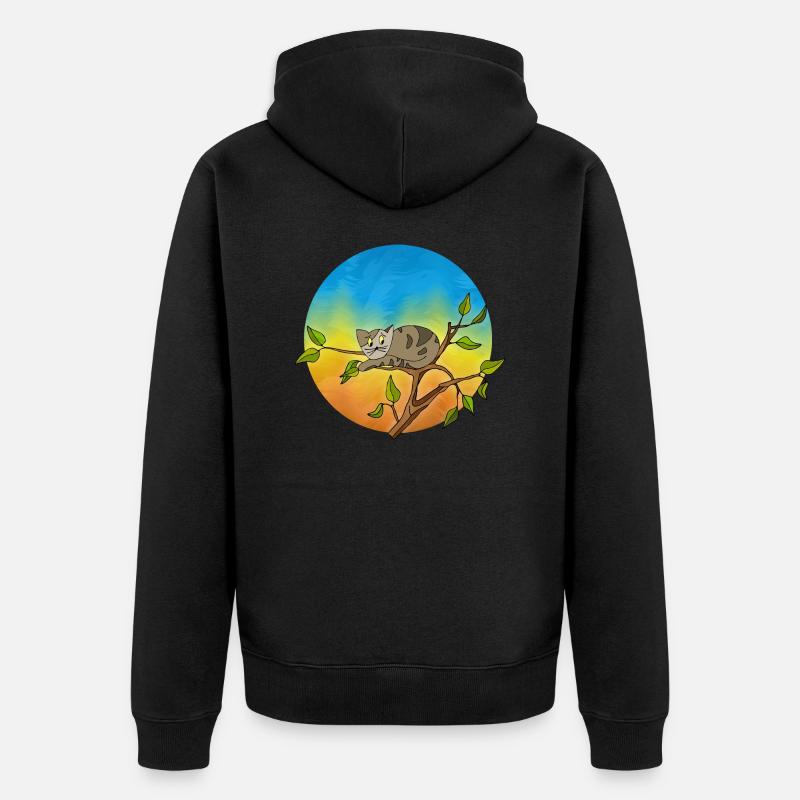 Chat - Veste à capuche bio Premium Unisexe - noir