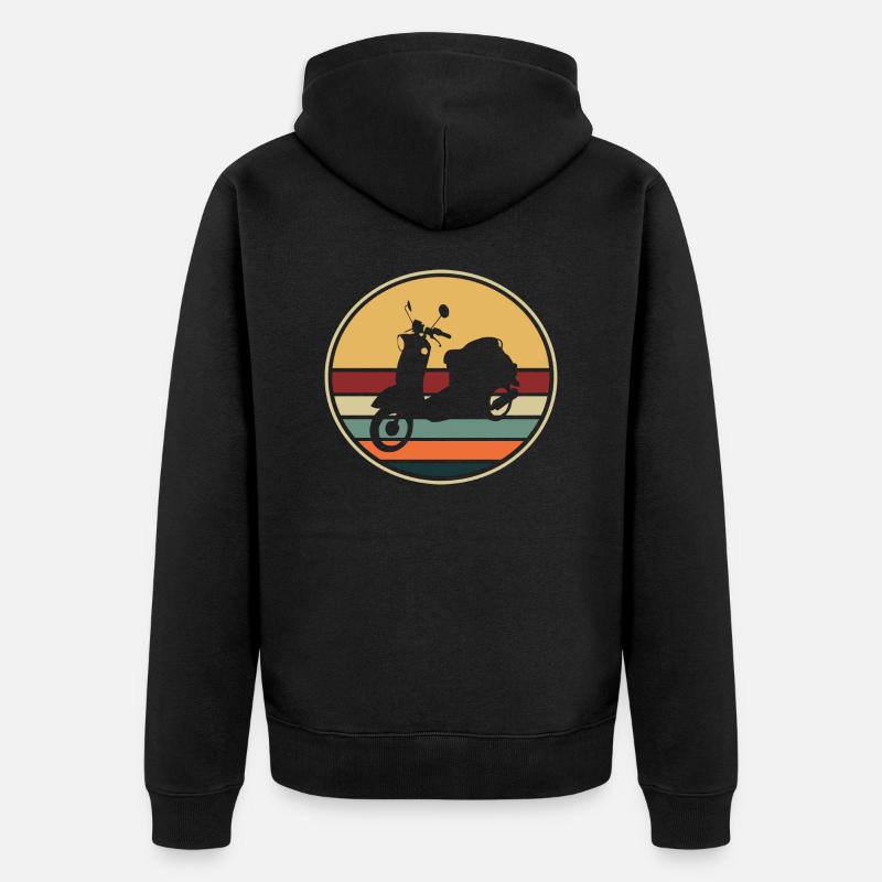 Scooter Mobylette Rétro Mobylette - Veste à capuche bio Premium Unisexe - noir