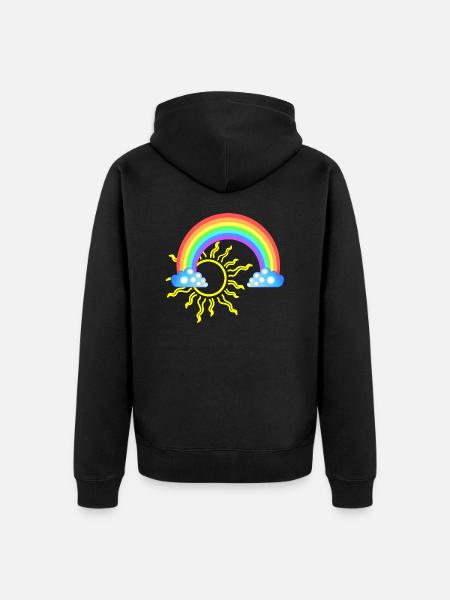 Rainbow - Unisex Premium Organic Zip Hoodie - black