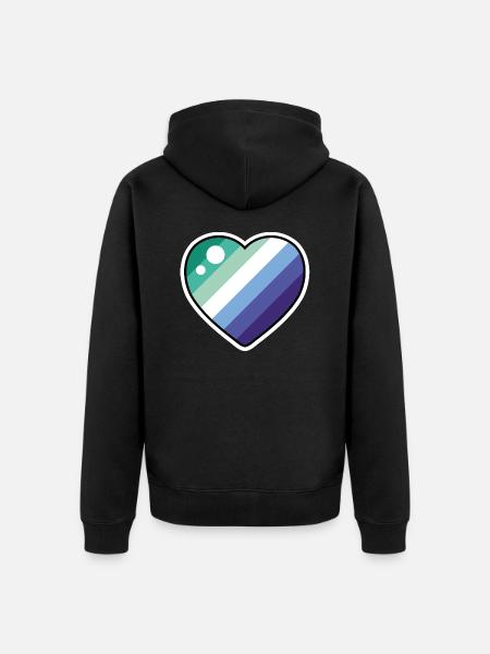 Heart (Gay Flag) - Unisex Premium Organic Zip Hoodie - black