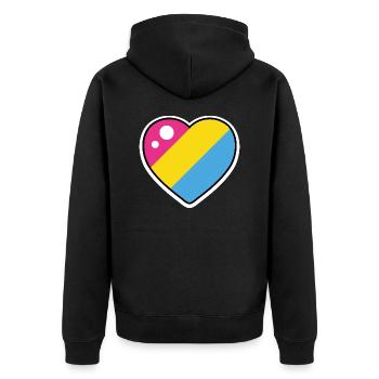 Heart (Pansexual Flag) - Unisex Premium Organic Zip Hoodie - black - Back - Nico (187cm)