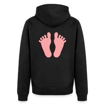 Bébé Pieds Fille Garçon - Veste à capuche bio Premium Unisexe - noir - Dos - Nico (187cm)