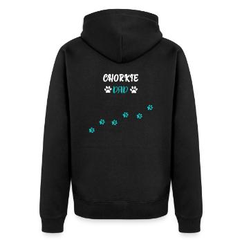 Chorkie Dad I Chihuahuas Yorkshire Terrier Mix - Unisex Premium Bio Zip Hoodie - Schwarz - Hinten - Nico (187cm)