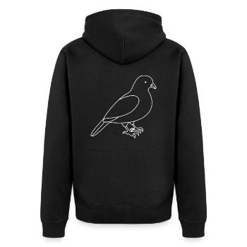 Dove - Unisex Premium Organic Zip Hoodie - black - Back - Nico (187cm)