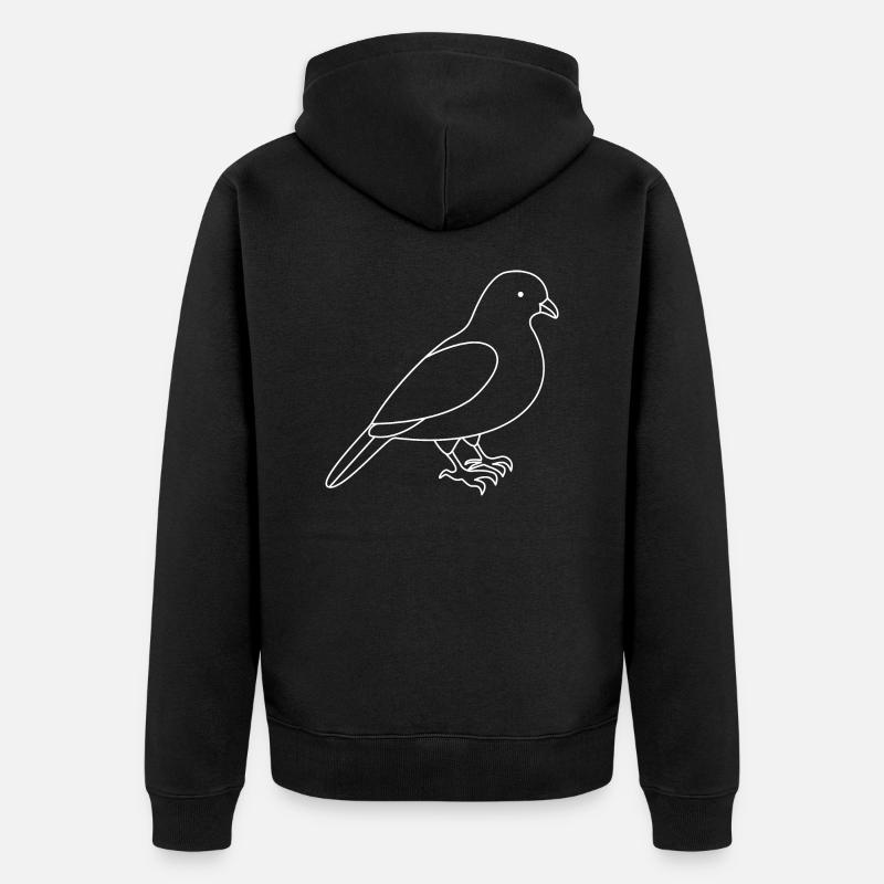 Taube - Unisex Premium Bio Zip Hoodie - Schwarz