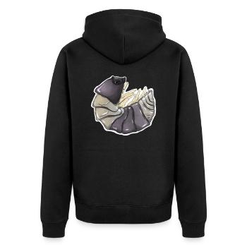 Cubaris spec. „Panda King“ Asseln , Isopod - Unisex Premium Bio Zip Hoodie - Schwarz - Hinten - Nico (187cm)