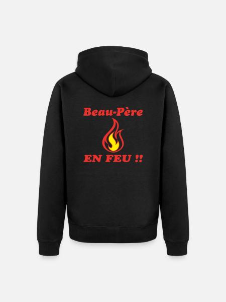 Stepfather ON FIRE - Unisex Premium Organic Zip Hoodie - black