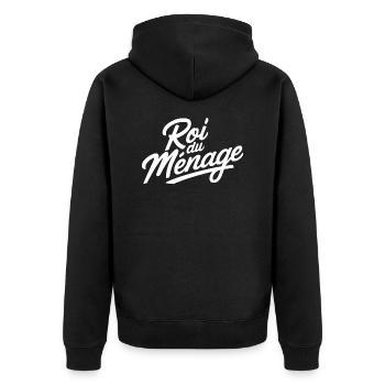 Roi du ménage - Veste à capuche bio Premium Unisexe - noir - Dos - Nico (187cm)
