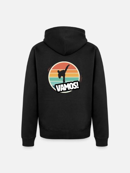 Vamos Retro Taekwondo - Unisex Premium Organic Zip Hoodie - black