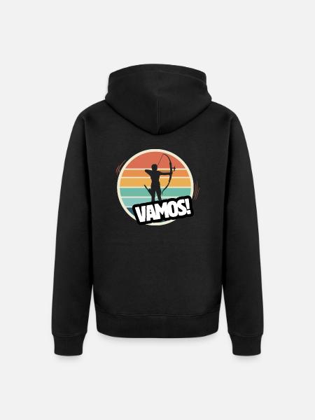 Vamos Archery Retro - Unisex Premium Organic Zip Hoodie - black