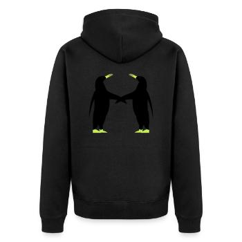 Penguin 2 - Unisex Premium Organic Zip Hoodie - black - Back - Nico (187cm)