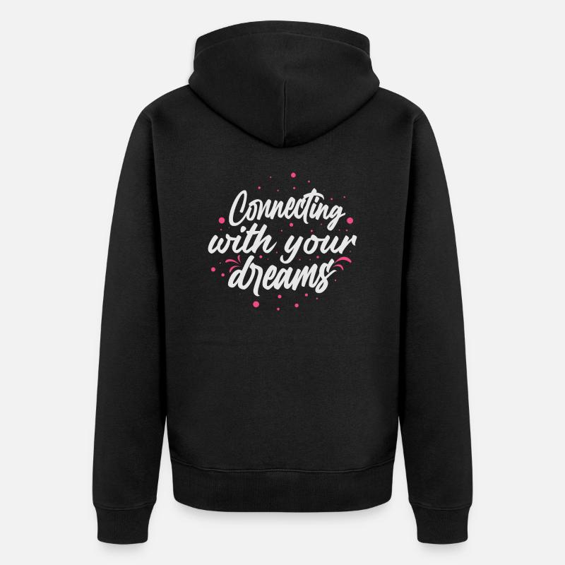 Connecting - Unisex Premium Bio Zip Hoodie - Schwarz