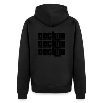 Techno Techno Techno - Unisex Premium Organic Zip Hoodie - black - Back - Nico (187cm)