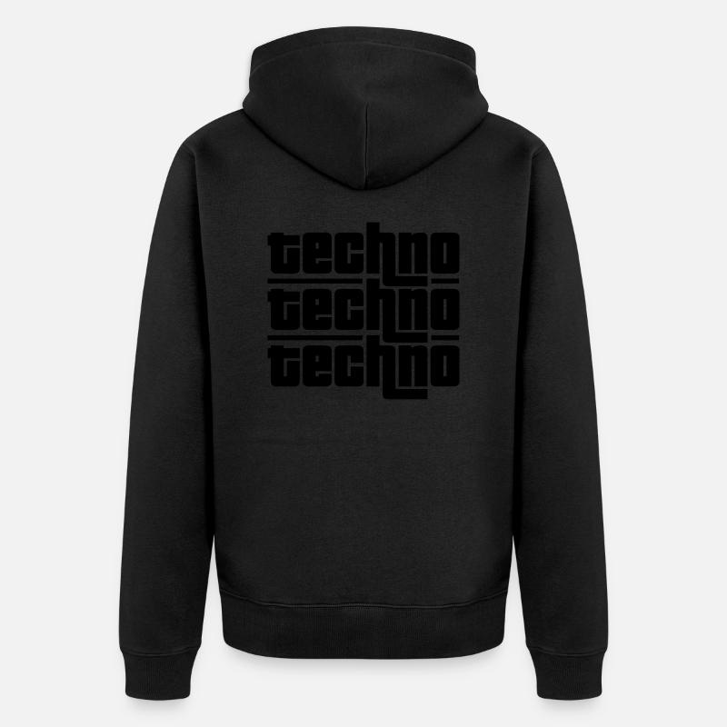 Techno Techno Techno - Unisex Premium Bio Zip Hoodie - Schwarz
