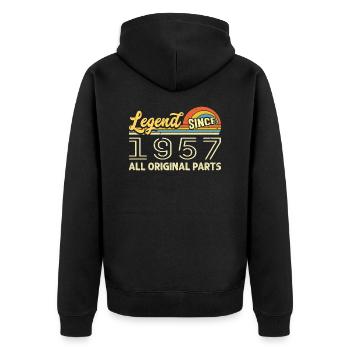 Legendary since 1957 Birthday 1957 Born 1957 - Unisex Premium Organic Zip Hoodie - black - Back - Nico (187cm)