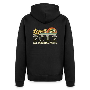 Legendary since 2012 Birthday 2012 Vintage 2012 - Unisex Premium Organic Zip Hoodie - black - Back - Nico (187cm)