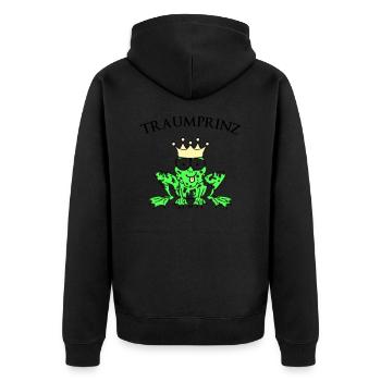 Prince Charmant Grenouille Roi - Veste à capuche bio Premium Unisexe - noir - Dos - Nico (187cm)
