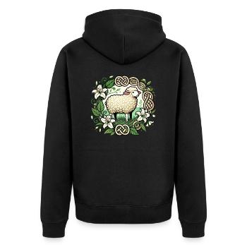Moutons de printemps - Veste à capuche bio Premium Unisexe - noir - Dos - Nico (187cm)