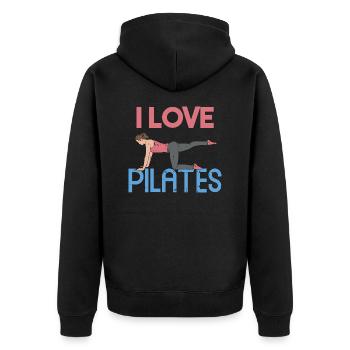 J’adore le Pilates Gift - Veste à capuche bio Premium Unisexe - noir - Dos - Nico (187cm)
