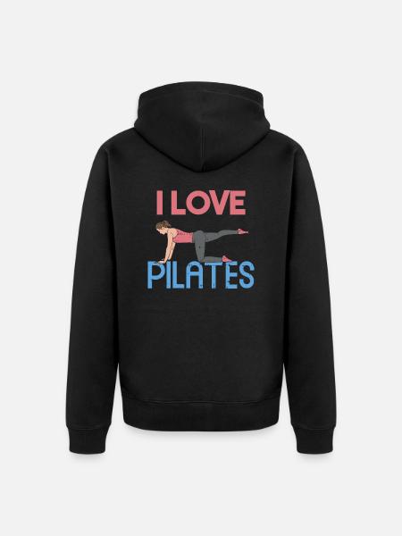I love Pilates Gift - Unisex Premium Organic Zip Hoodie - black