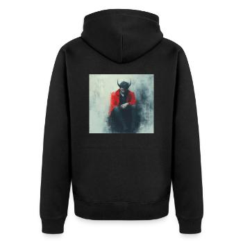 Devil - Unisex Premium Organic Zip Hoodie - black - Back - Nico (187cm)