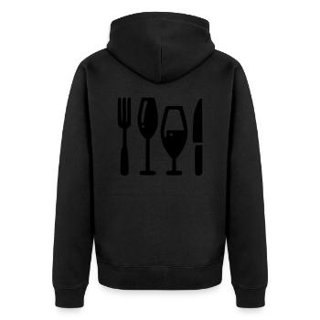 Repas couvert restaurant - Veste à capuche bio Premium Unisexe - noir - Dos - Nico (187cm)