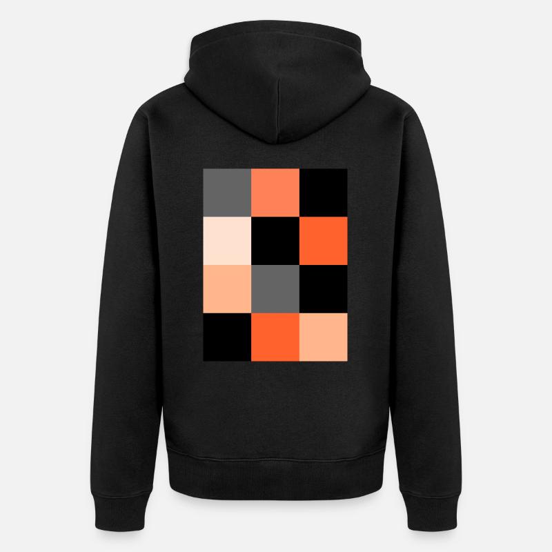 Orange Pixel - Veste à capuche bio Premium Unisexe - noir