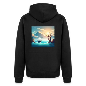 sketch to image 20241103 153534 - Unisex Premium Bio Zip Hoodie - Schwarz - Hinten - Nico (187cm)