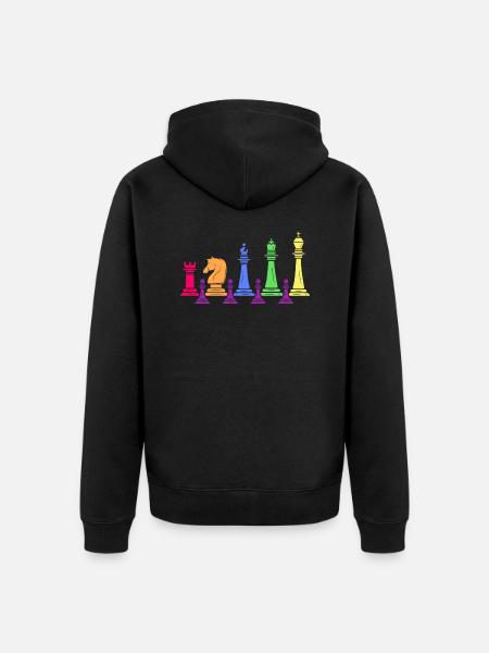 Schach Schachmatt Schachspieler Schachfamilie - Premium økologisk unisex-hættejakke - sort
