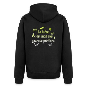 Dad Dad Humor Joke Gift Favorite Beer - Unisex Premium Organic Zip Hoodie - black - Back - Nico (187cm)