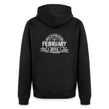 February 2013 - February 2013 Birthday 2013 Retro - Unisex Premium Organic Zip Hoodie - black - Back - Nico (187cm)