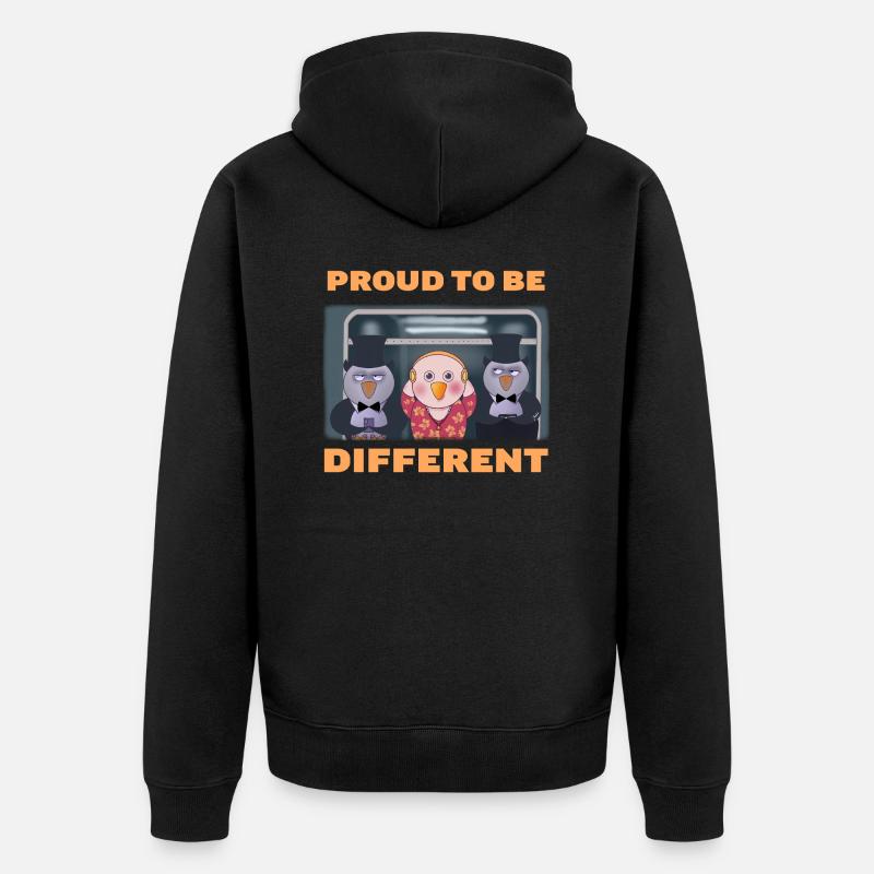 Fier d’être différent - Veste à capuche bio Premium Unisexe - noir