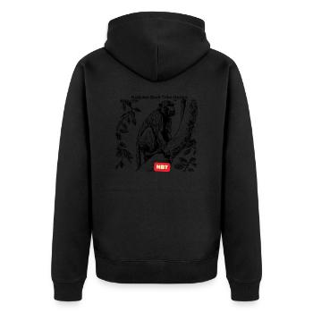 LGBT Monkey - Unisex Premium Organic Zip Hoodie - black - Back - Nico (187cm)