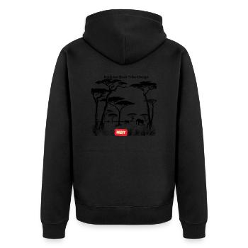 Safari à dos d’éléphant LGBT - Veste à capuche bio Premium Unisexe - noir - Dos - Nico (187cm)