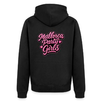 Mallorca Party Girls - Unisex Premium Bio Zip Hoodie - Schwarz - Hinten - Nico (187cm)