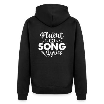 Fluent In Song Paroles Chanteur Chanteur - Veste à capuche bio Premium Unisexe - noir - Dos - Nico (187cm)