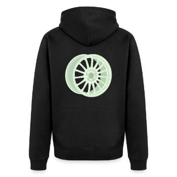 Felge - Unisex Premium Bio Zip Hoodie - Schwarz - Hinten - Nico (187cm)