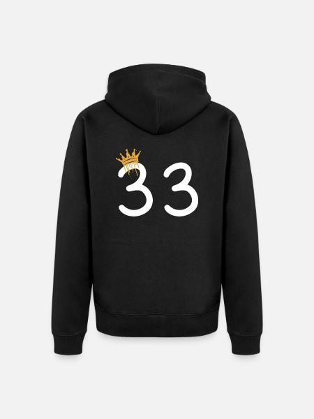 33 - Veste à capuche bio Premium Unisexe - noir