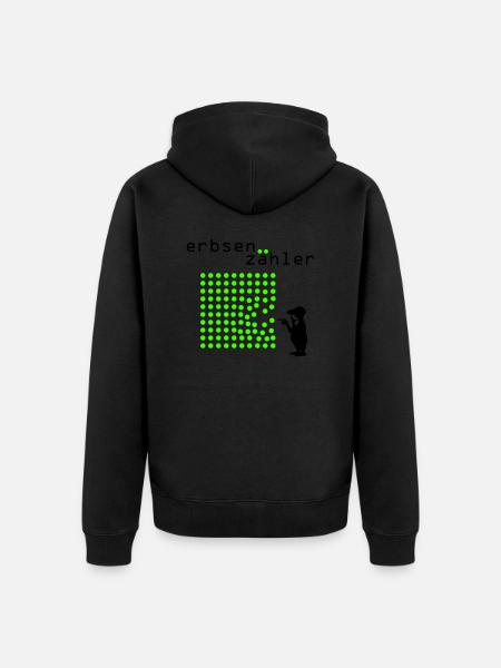 Erbsenzähler - Unisex Premium Bio Zip Hoodie - Schwarz