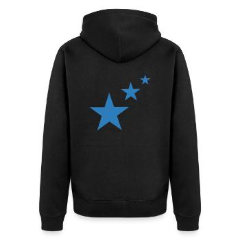 Sterne - Unisex Premium Bio Zip Hoodie - Schwarz - Hinten - Nico (187cm)