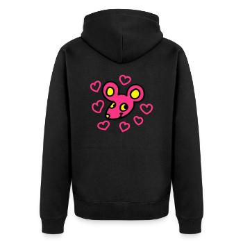 Lovers Mouse 3 - Unisex Premium Organic Zip Hoodie - black - Back - Nico (187cm)