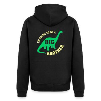 Big Brother To Be - Unisex Premium Organic Zip Hoodie - black - Back - Nico (187cm)