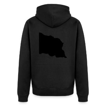 flatternde Fahne Italia Italy Italien - Unisex Premium Bio Zip Hoodie - Schwarz - Hinten - Nico (187cm)