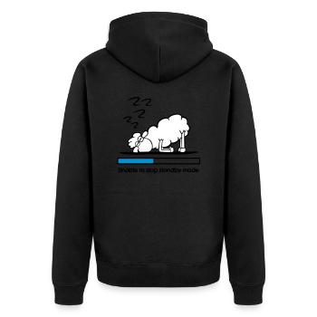Les moutons en veille - Veste à capuche bio Premium Unisexe - noir - Dos - Nico (187cm)
