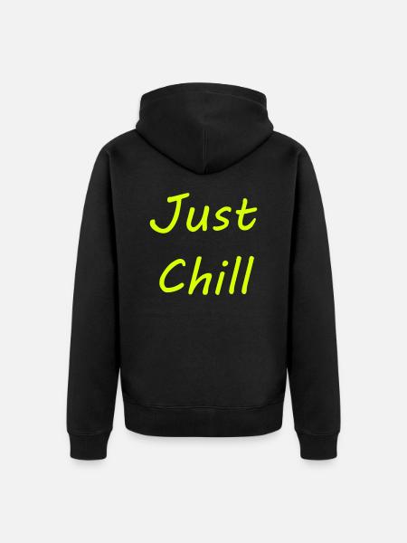 JustChill - Unisex Premium Bio Zip Hoodie - Schwarz